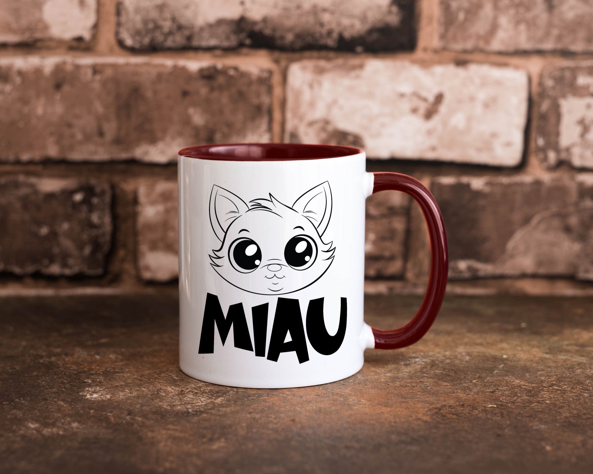 Miau | Katze Geschenkidee Tierliebhaber Humor Tasse