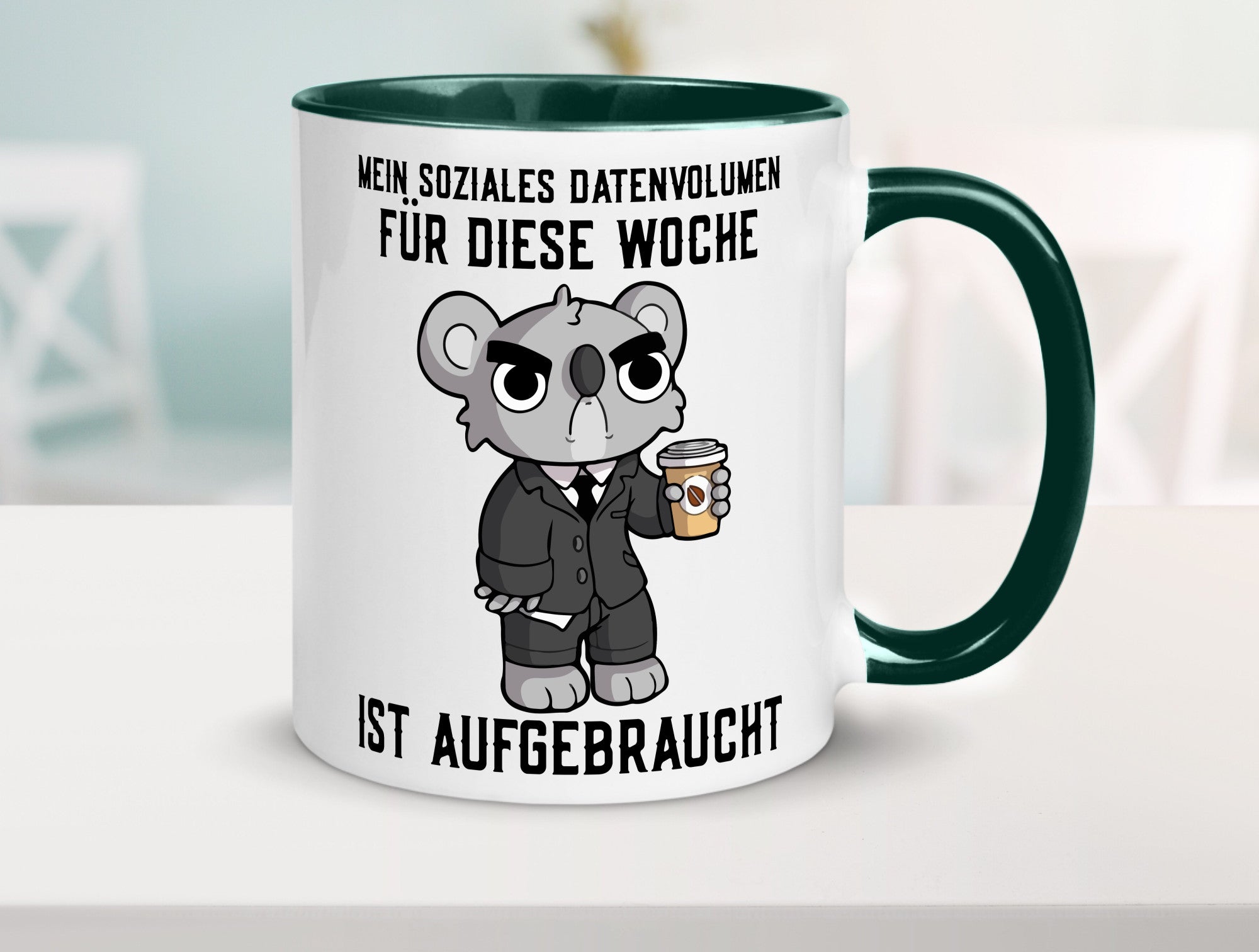 Soziales Datenvolumen | wütender Bär Einzelgänger Nerd Geschenkidee Humor Tasse