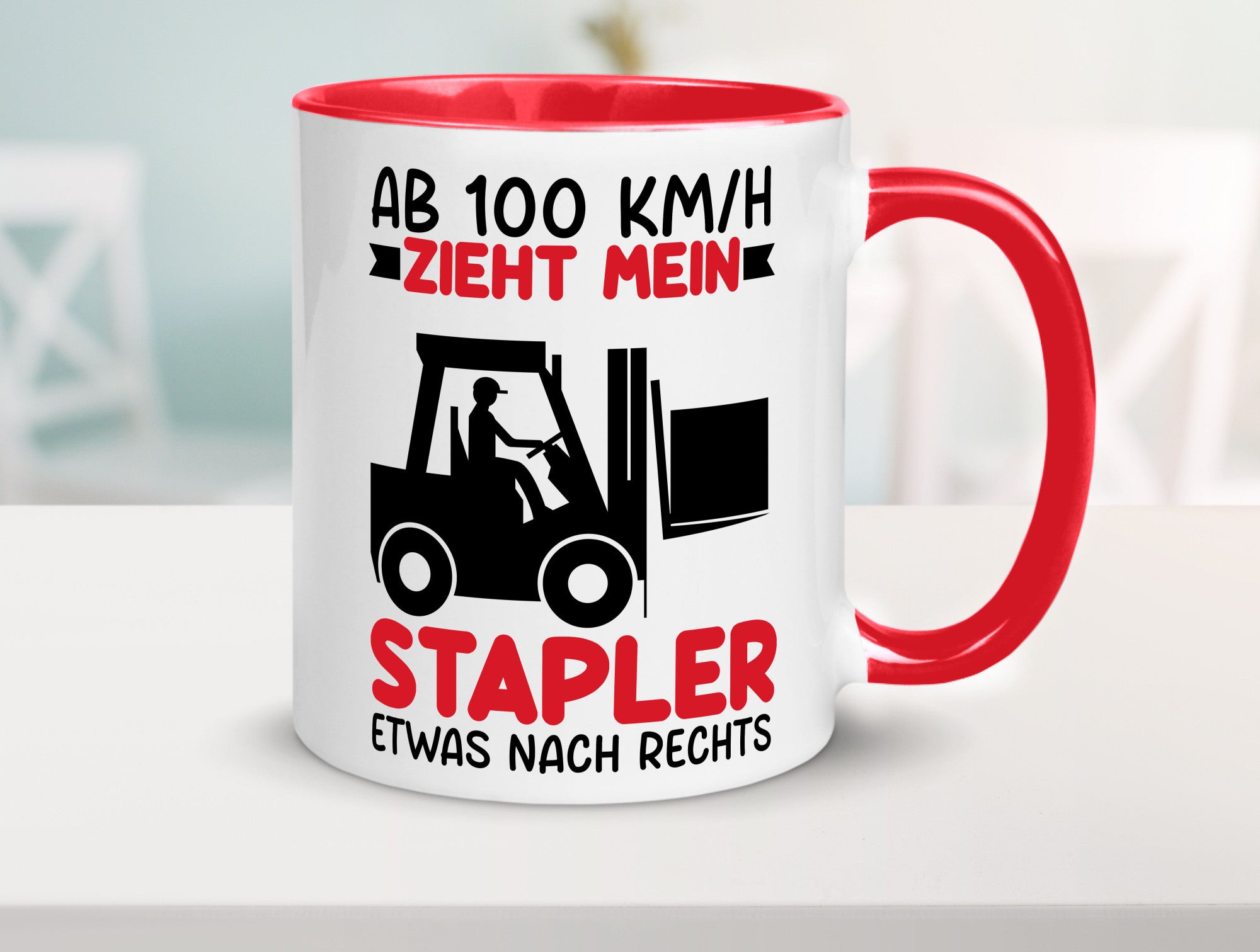 Stapler zieht nach Rechts | Staplerfahrer Arbeit Geschenkidee Kollegen Büro