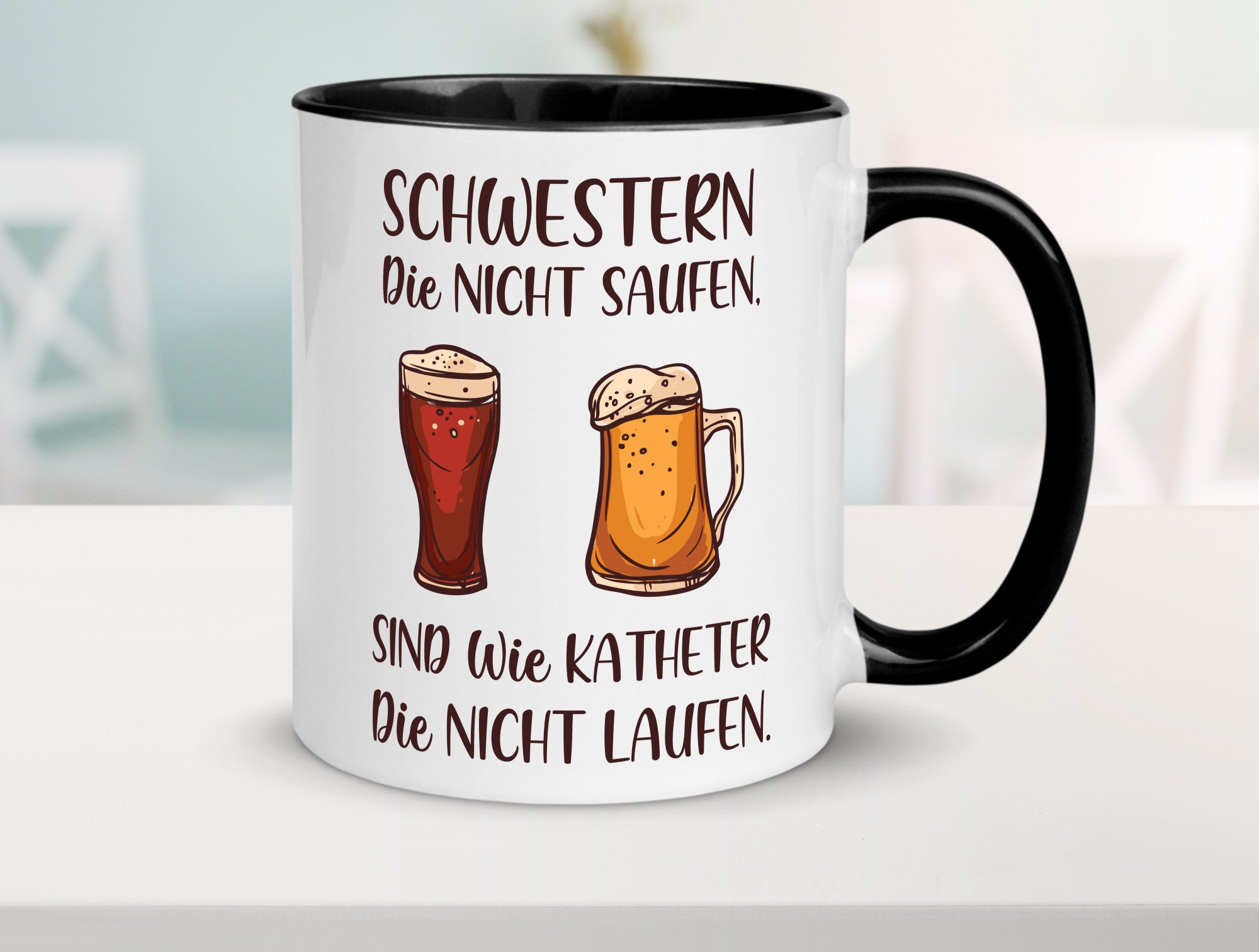 Schwestern die nicht saufen, Katheder laufen | Gläser lustiger Spruch Geschenk
