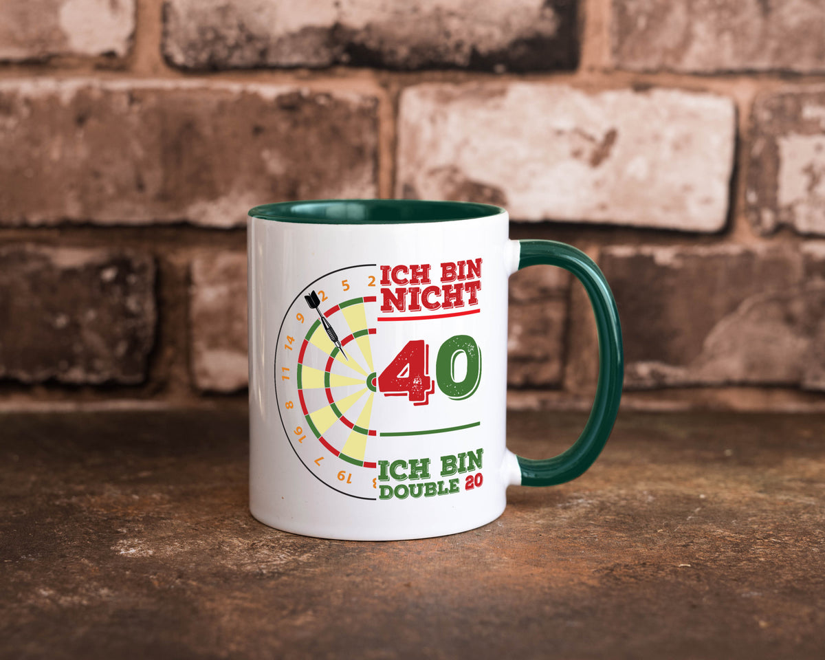 Ich bin nicht 40 double 80 | Dart spieler Geschenkidee Humor Tasse