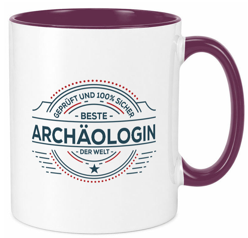 Geprüft und sicher: Archäologin| Archäologie | Forscherin Geschenk Humor Tasse