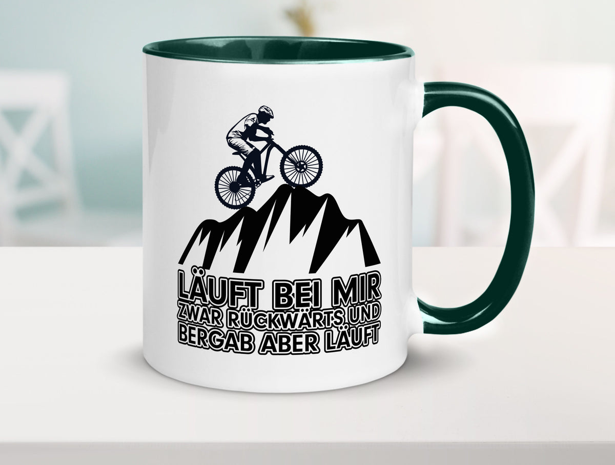 Läuft bei mir | Pechvogel Tasse Radfahrer Statement Humor Geschenkidee