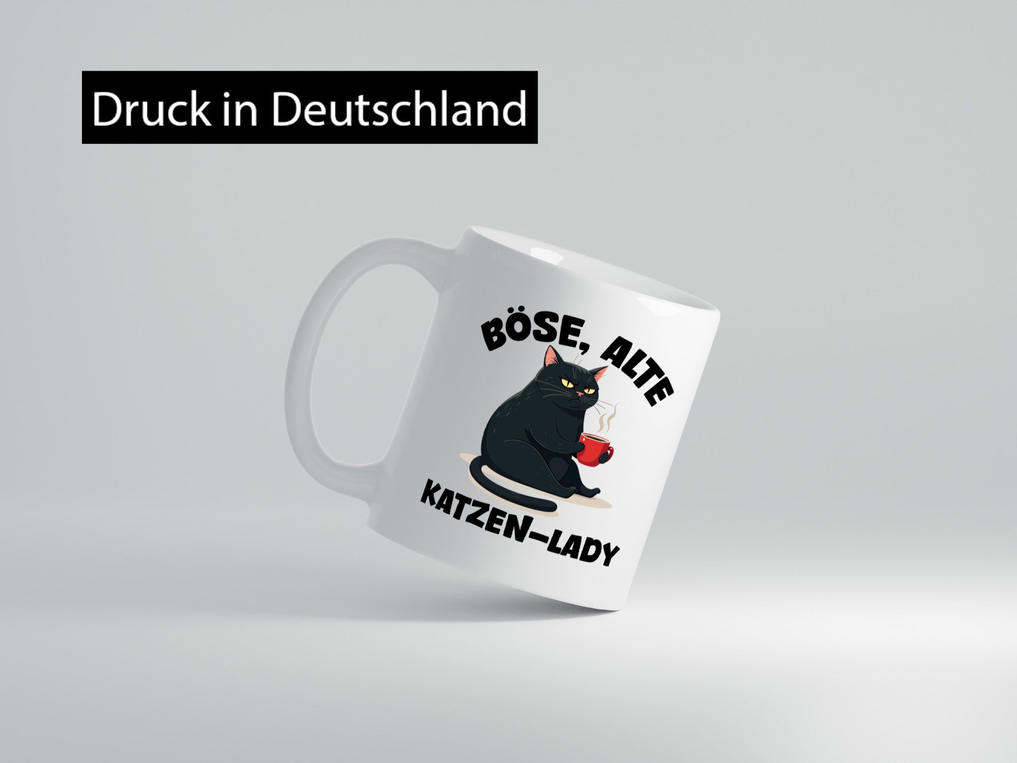 Böse alte Katzen Lady | Schwarze Katze lustiger Spruch Geschenk Tierliebhaber
