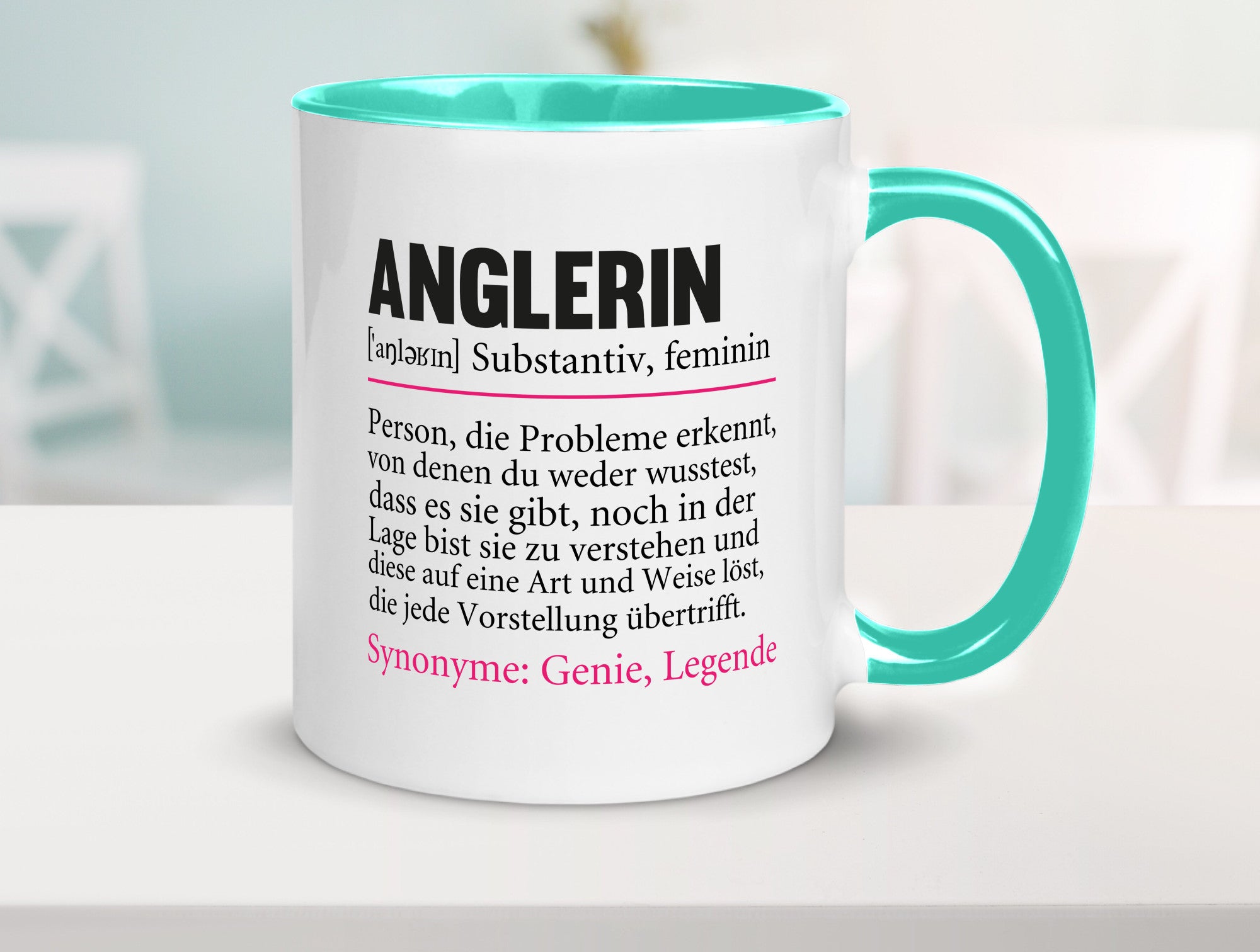 Anglerin | Spruch Angeln Fischerin Beruf Humor Arbeit Kollegen Büro