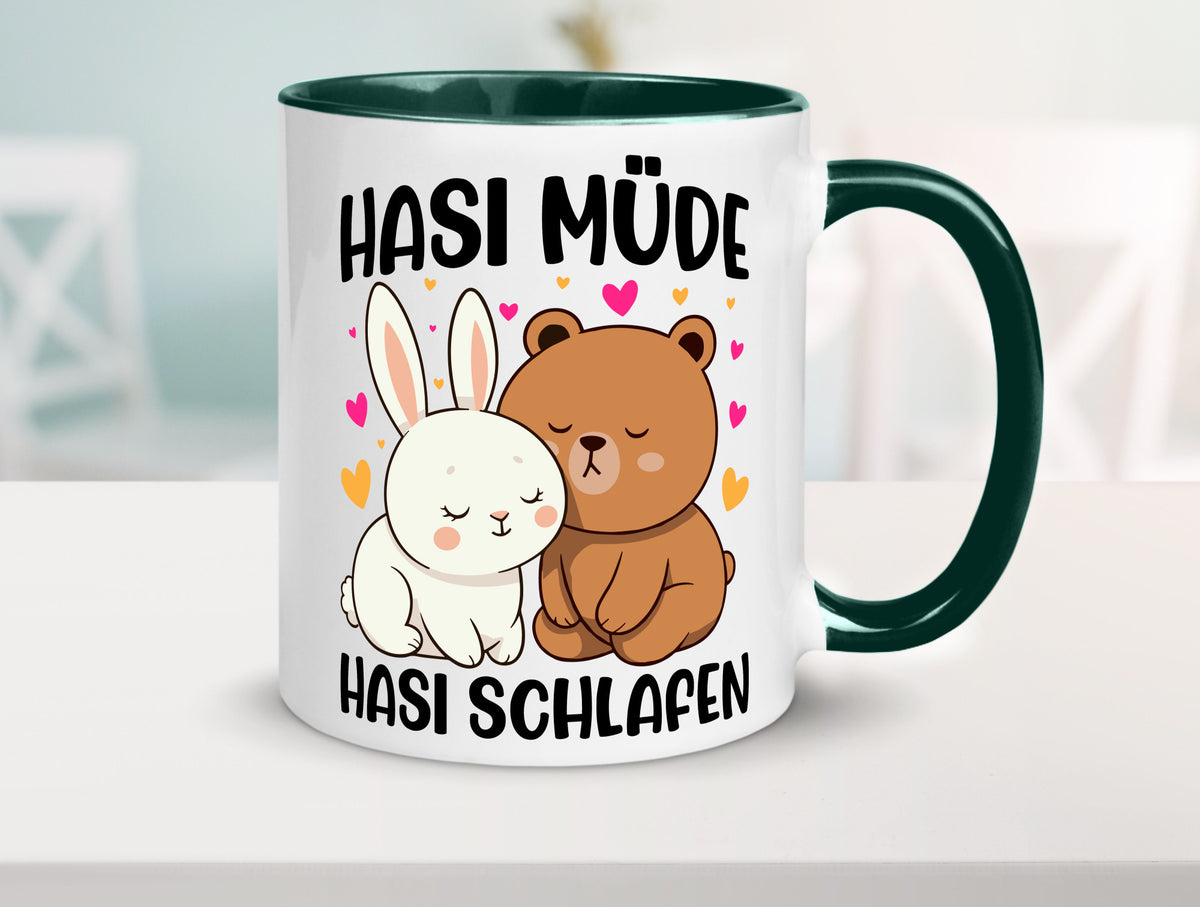 Hasi Müde | schlafen Kaninchen Häschen v2 lustiger Spruch Geschenk Humor Tasse