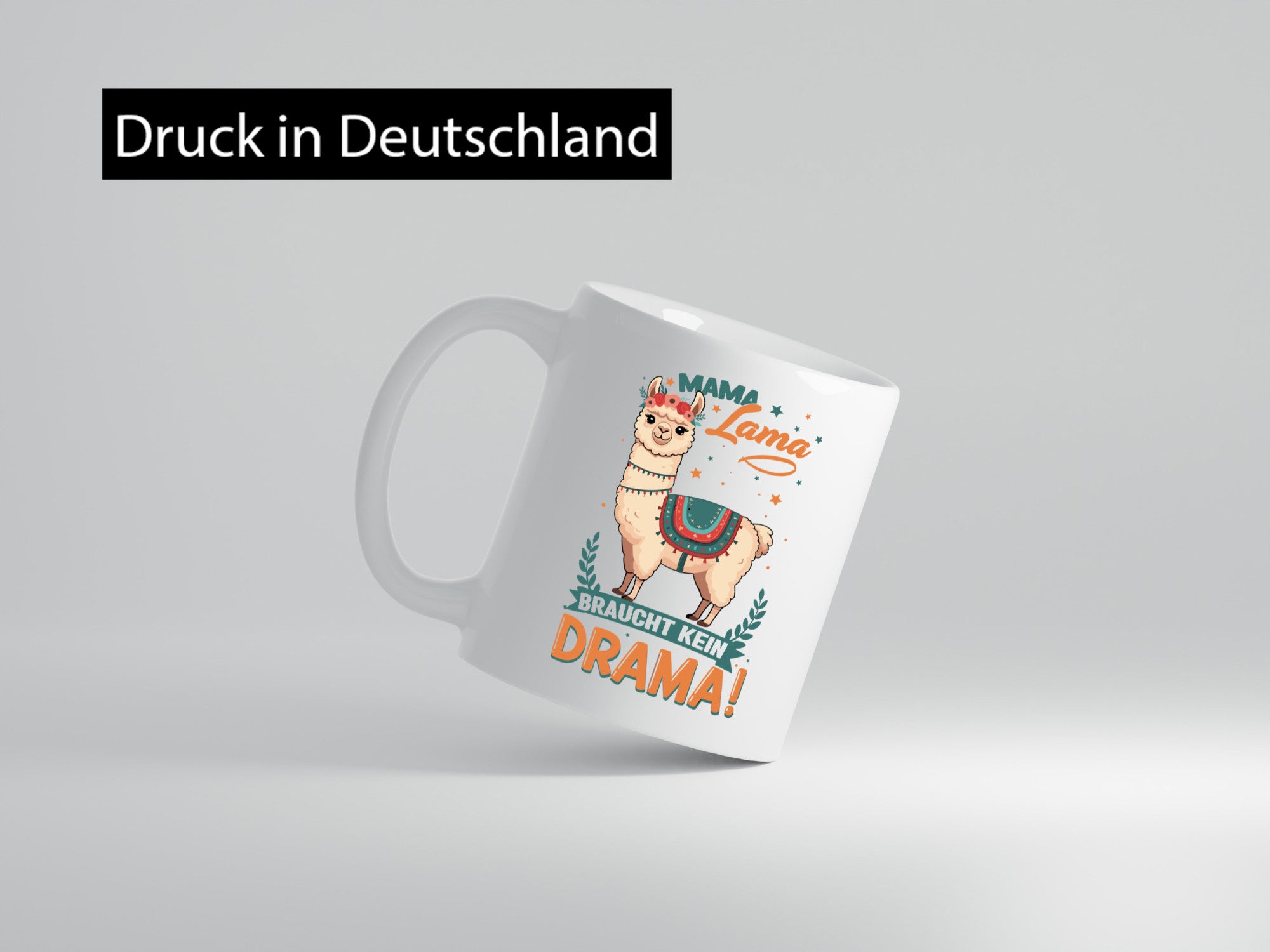 Mama Lama braucht kein Drama | Muttertag Humor Familie Geschenkidee Tasse