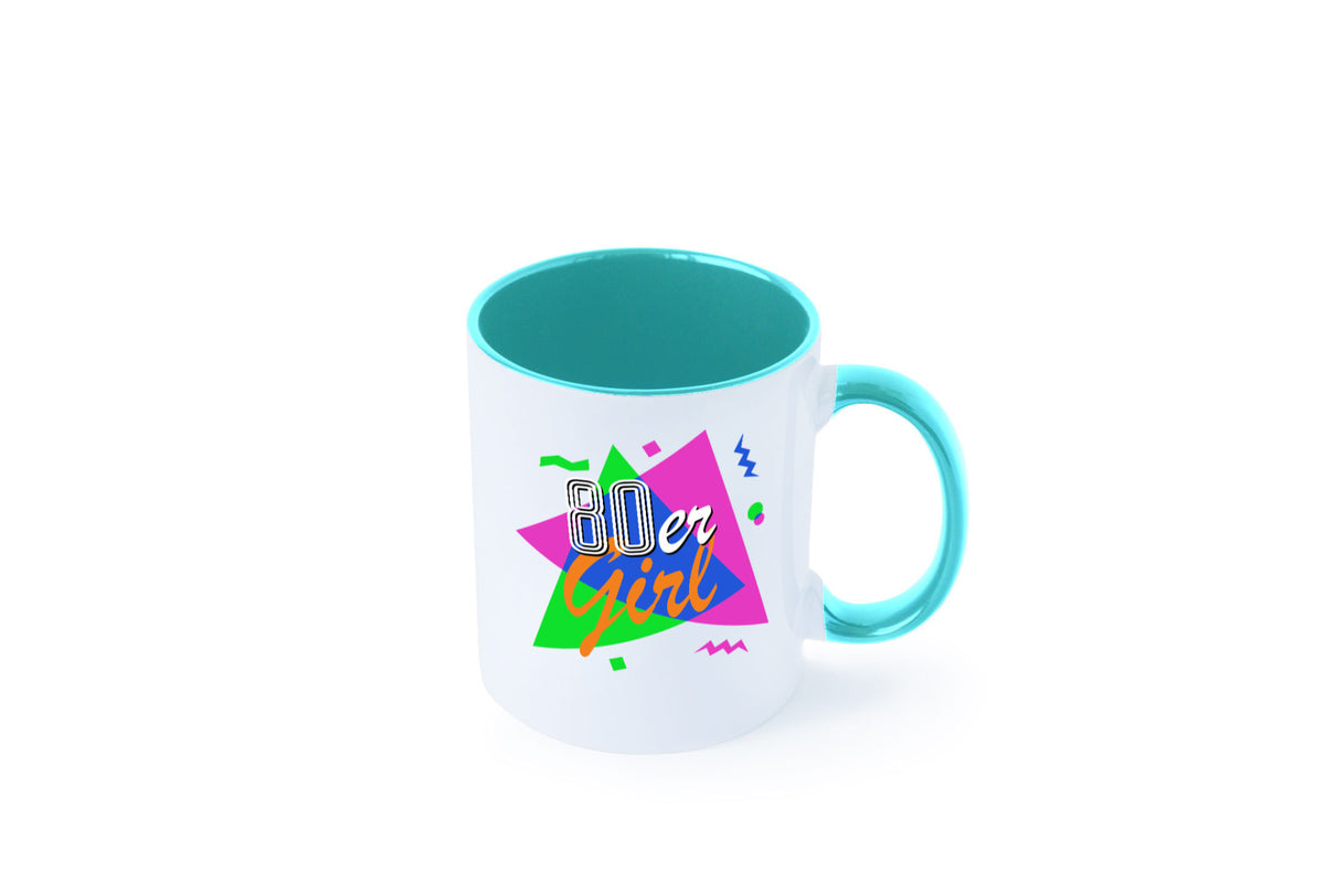 80er Girl - Jahre bunt + verrückt retro Humor Geschenkidee Tasse