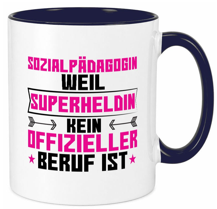 Superheldin Sozialpädagogin | Humor Pädagogin lustiger Spruch Geschenk Tasse