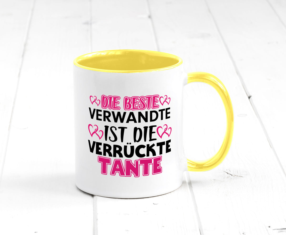 Verrückte Tante | Spruch Patentante Verwandtschaft lustiger Geschenk Humor Tasse