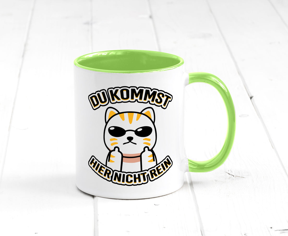 Du kommst hier nicht rein | Böse Katze Humor Tierliebhaber Geschenkidee Tasse