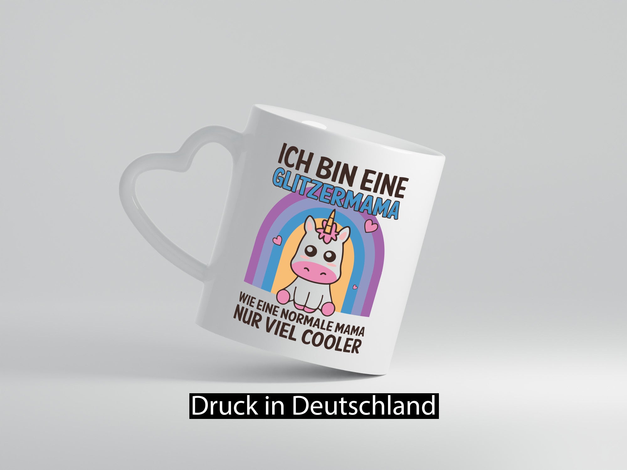 Glitzermama, wie normal, nur cooler | Einhorn Geschenkidee Familie Humor Tasse