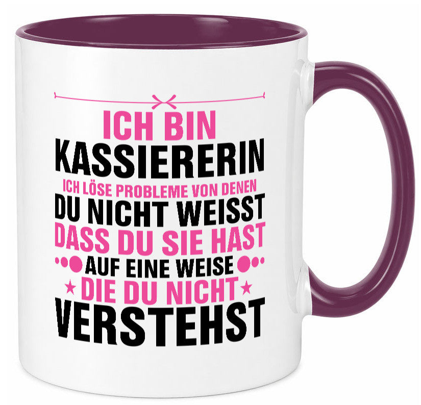 Löse Probleme: Kassiererin v2 lustiger Spruch Geschenk Humor Geschenkidee Tasse