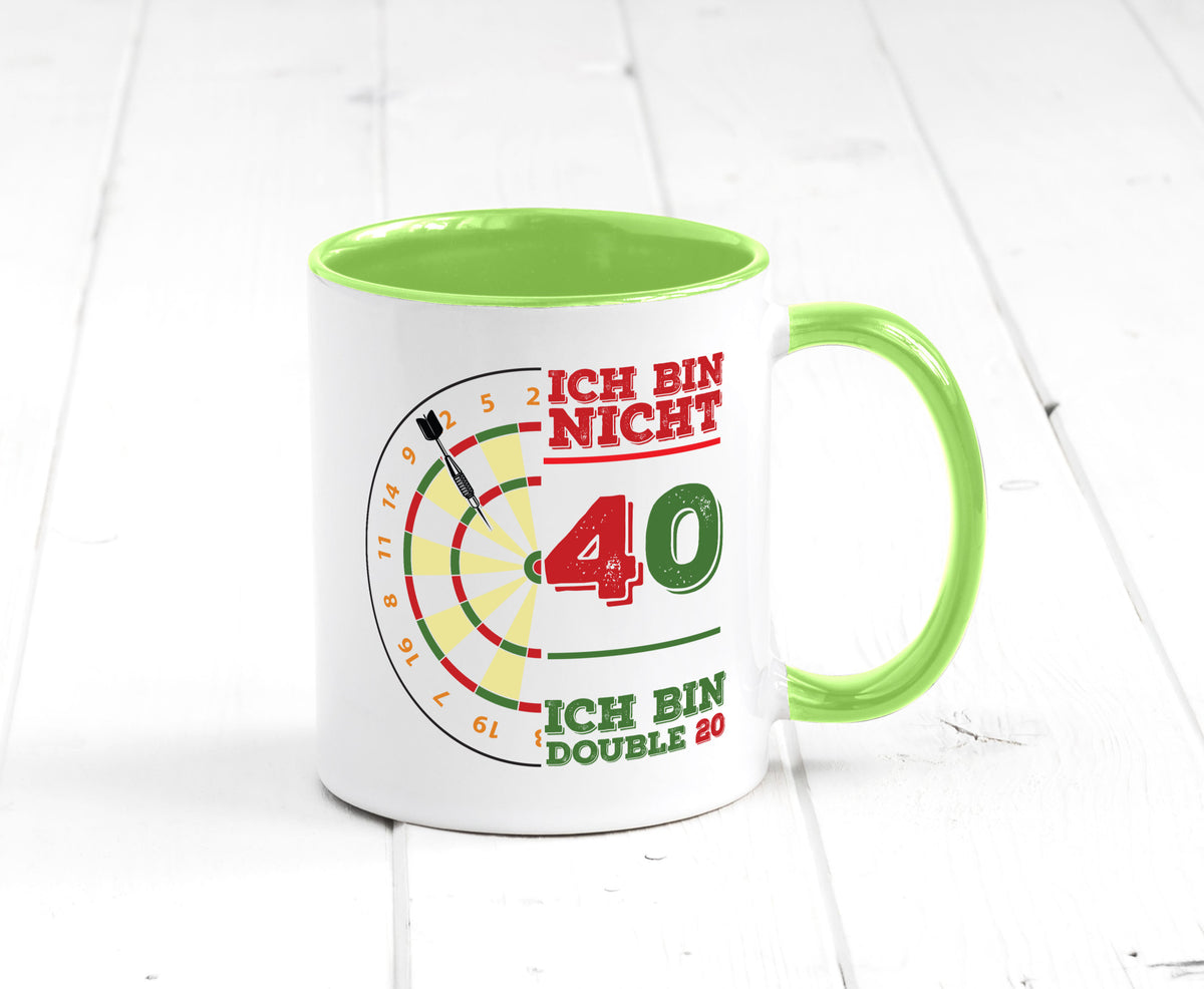 Ich bin nicht 40 double 80 | Dart spieler Geschenkidee Humor Tasse