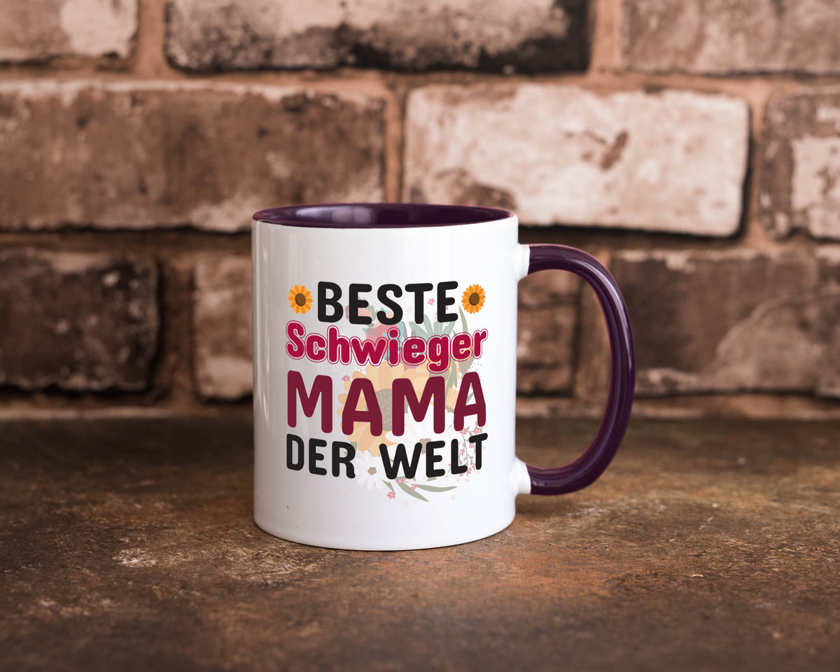 Beste Schwiegermama | Schwiegermutter Tasse Blumen Humor Familie Geschenkidee