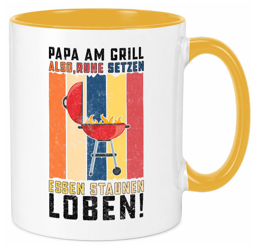Papa am Grill | Grillmeister BBQ Grillabend v2 Geschenkidee Humor Tasse