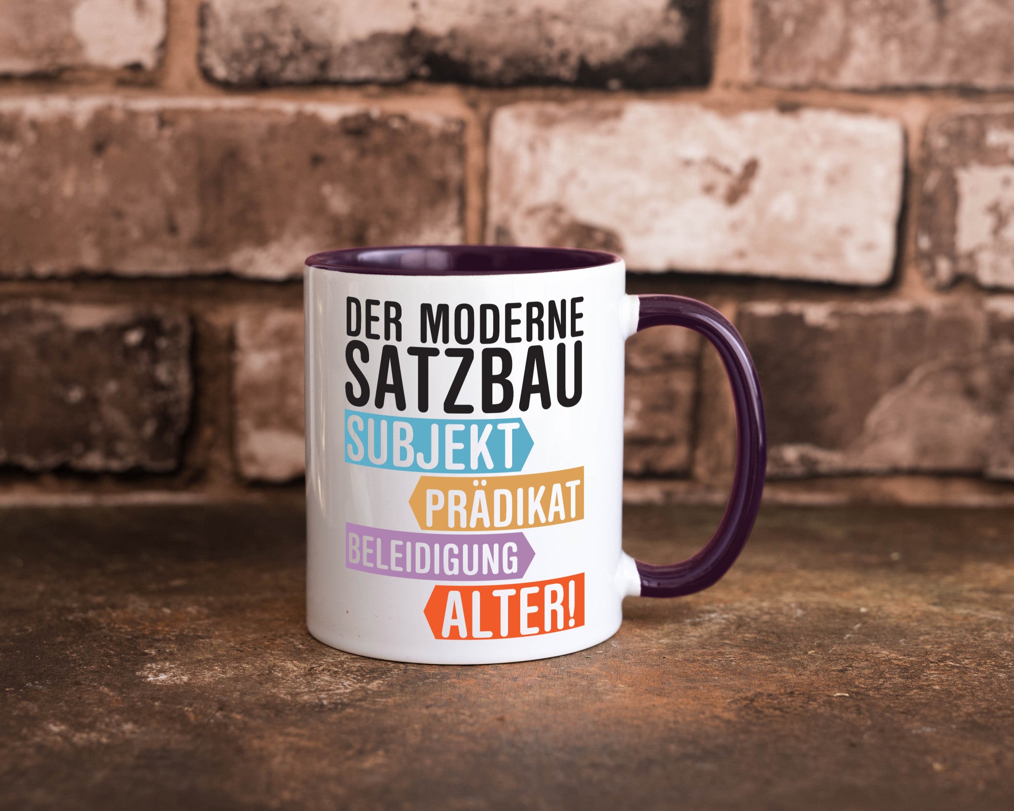 Moderner Satzbau | Lehrer Lehrerin Kollege lustig Arbeit Kollegen Büro Geschenk