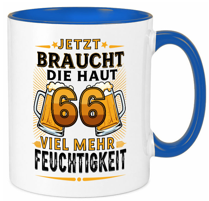 66 braucht die haut mehr Feuchtigkeit | 66. Geburtstag Humor Geschenkidee Tasse