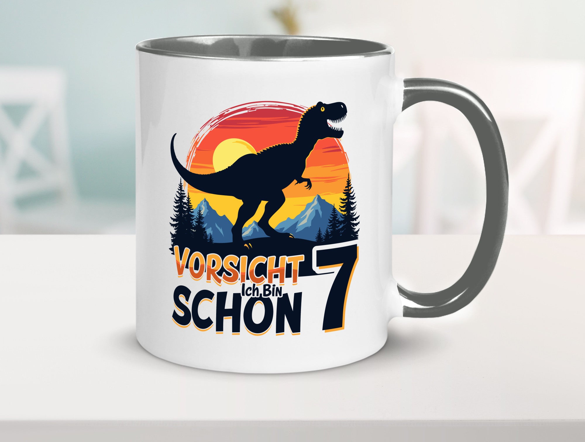 7. Geburtstag | 7 Jahre Dinosaurier v2 Geschenk Geschenkidee lustiger Spruch