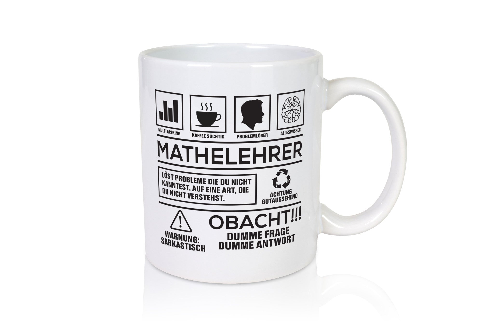Achtung Probleme Mathelehrer | Lehrer Mathe Humor Geschenkidee Tasse