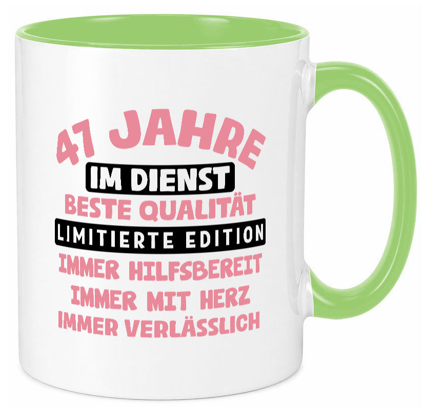 47 Jahre im Dienst | Jubiläum Arbeit v11 Geschenkidee Kollegen Büro Humor Tasse
