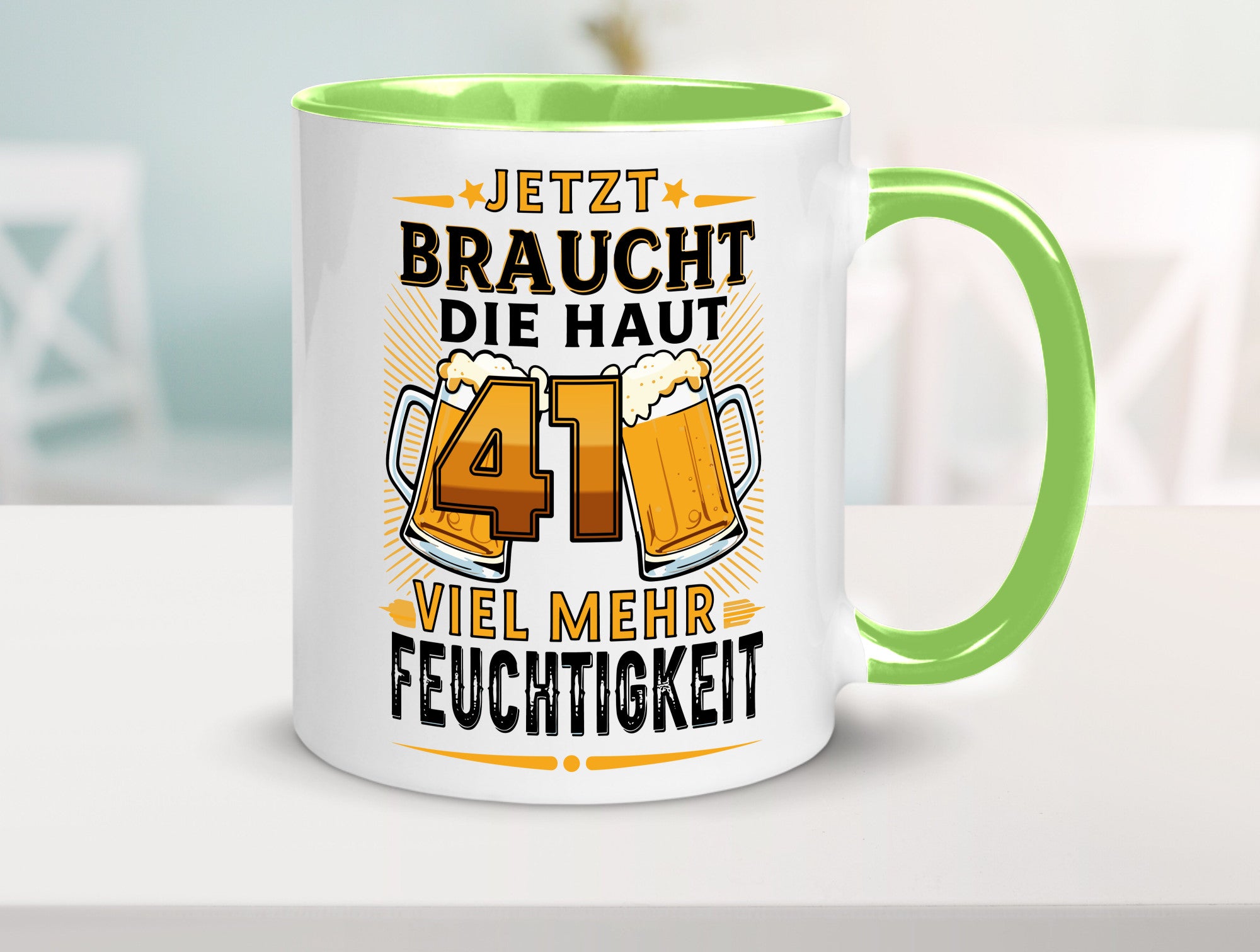 41 braucht die haut mehr Feuchtigkeit | 41. Geburtstag Geschenkidee Humor Tasse