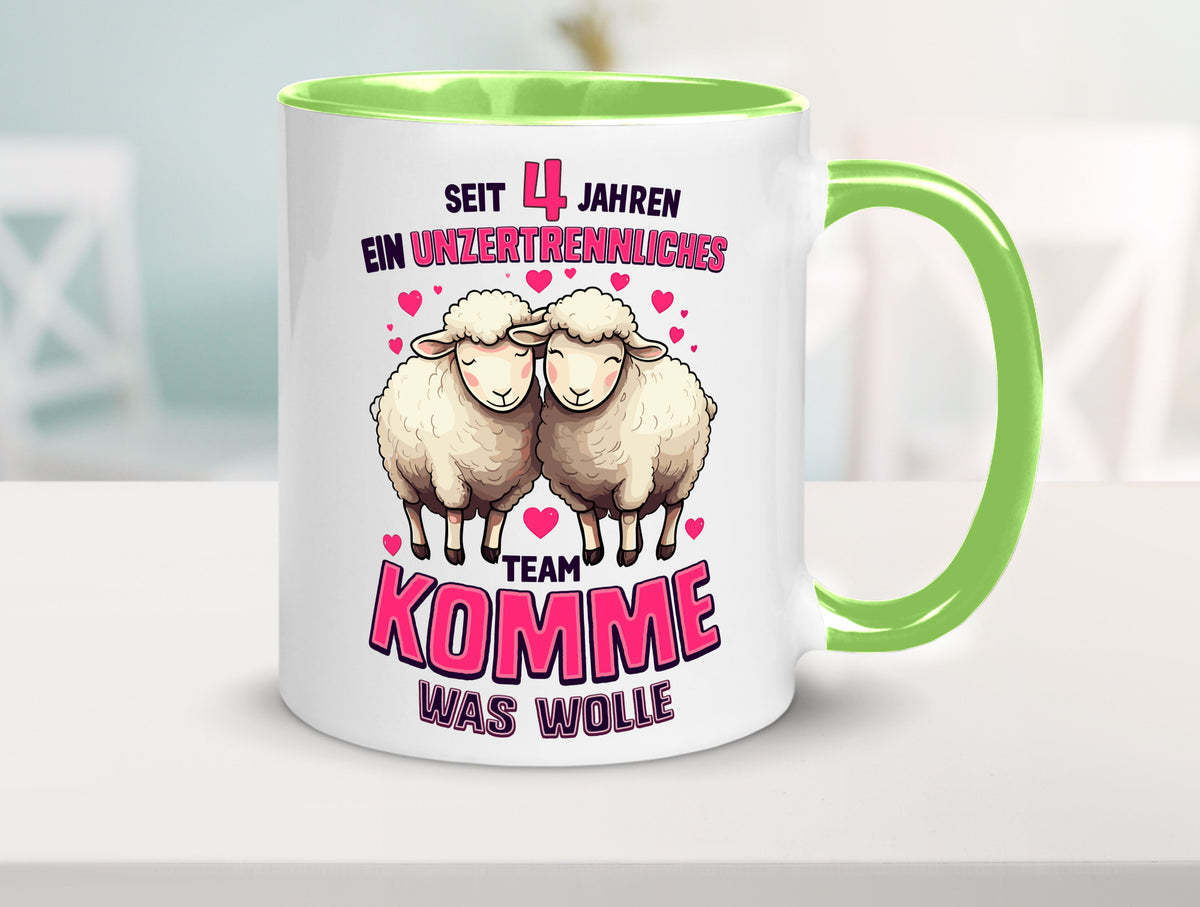 4 Jahre Verheiratet | ein Team Ehepaar v2 Humor Geschenkidee Tasse