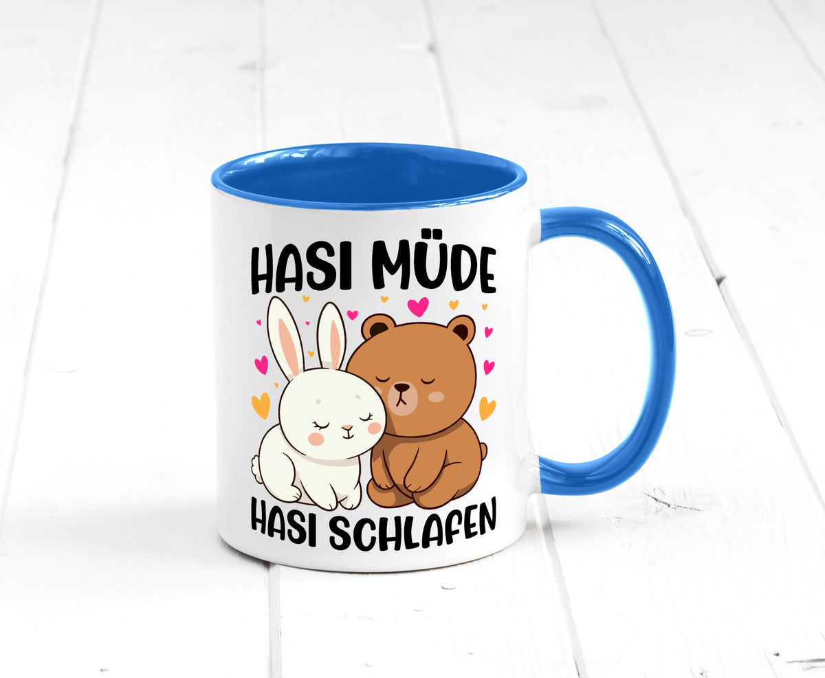Hasi Müde | schlafen Kaninchen Häschen v2 lustiger Spruch Geschenk Humor Tasse