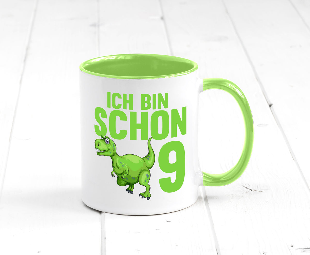 9. Geburtstag | 9 Jahre Dino Dinosaurier Geschenkidee Humor Tasse