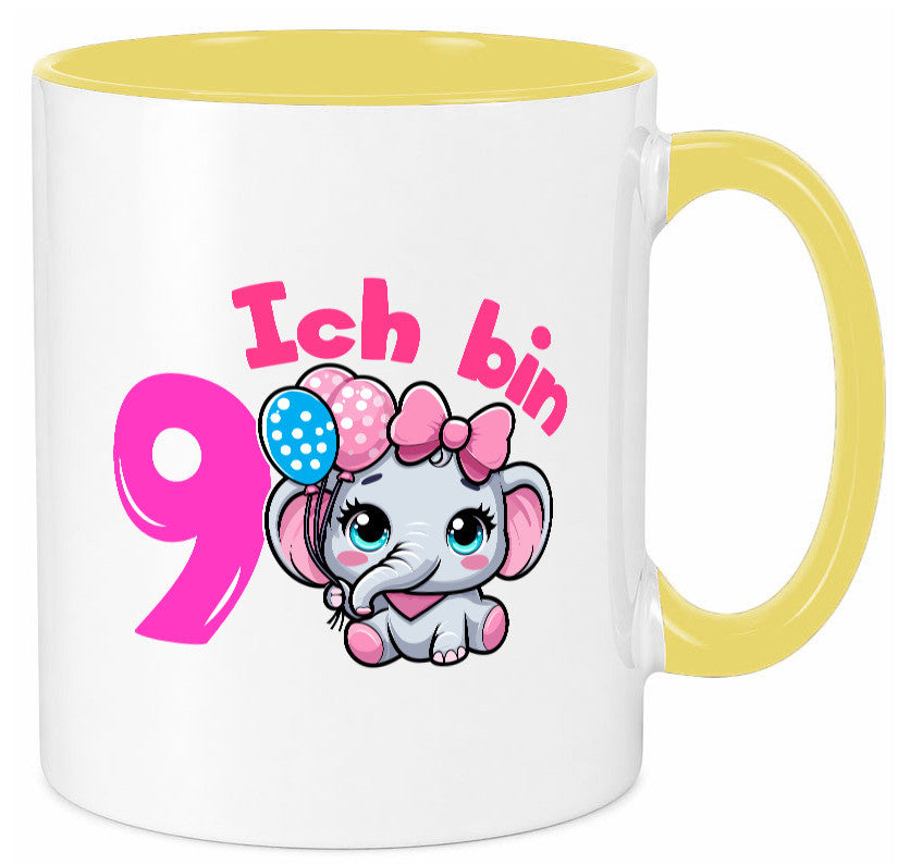 9. Geburtstag | 9 Jahre Elefant Mädchen Geschenk Geschenkidee lustiger Spruch Tasse