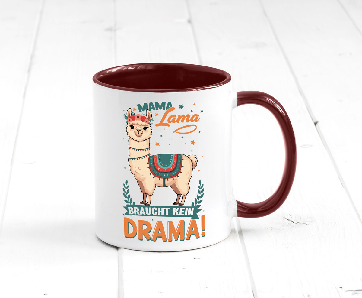 Mama Lama braucht kein Drama | Muttertag Humor Familie Geschenkidee Tasse