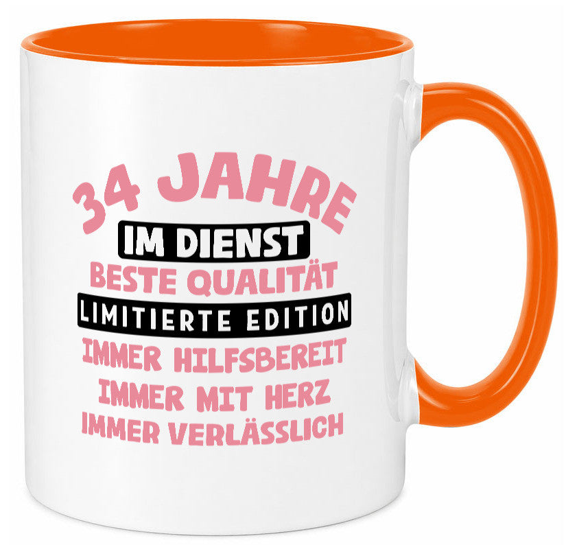 34 Jahre im Dienst | Jubiläum Arbeit v11 Geschenk Kollegen Büro lustiger Spruch