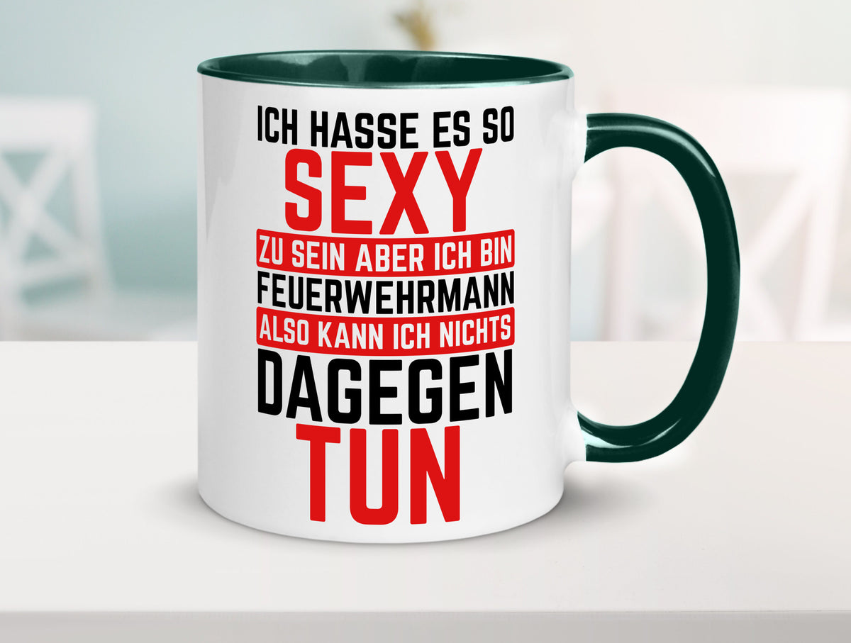 Sexy Feuerwehrmann | Helden Flammen Brandeinsatz lustig Humor Geschenkidee Tasse