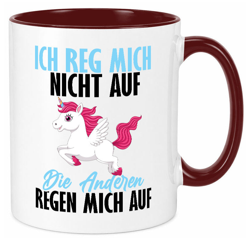 Ich reg mich nicht auf lustiger Spruch Geschenk Humor Geschenkidee Tasse