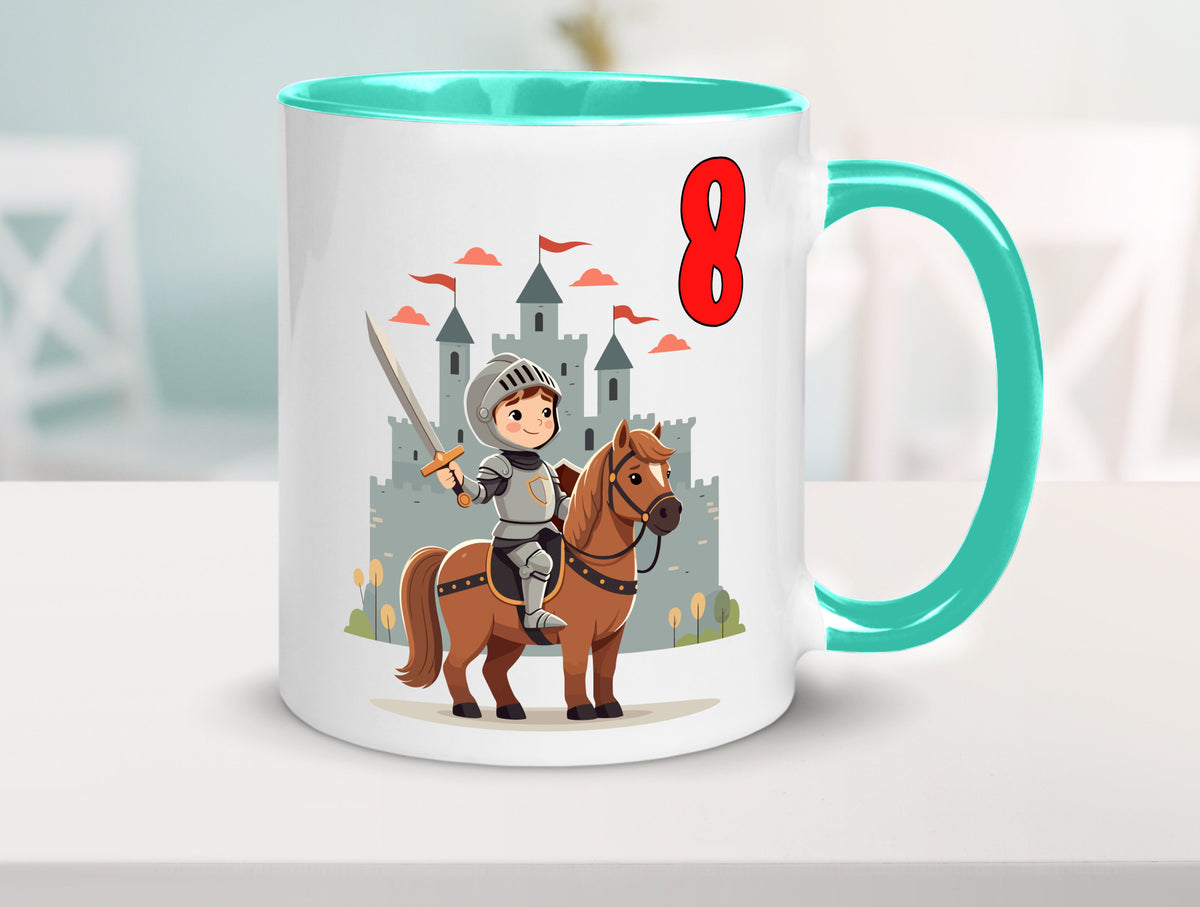8. Geburtstag | 8 Jahre Ritter Junge Schloss Geschenk Geschenkidee lustiger Tasse