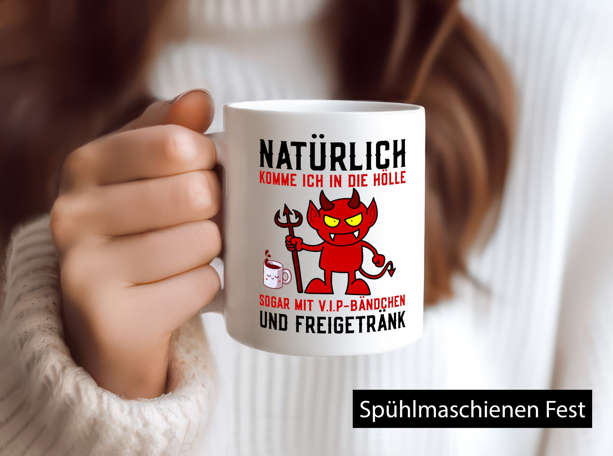 Natürlich komme ich in die Hölle | Spruch Teufelchen Comic Geschenkidee Humor