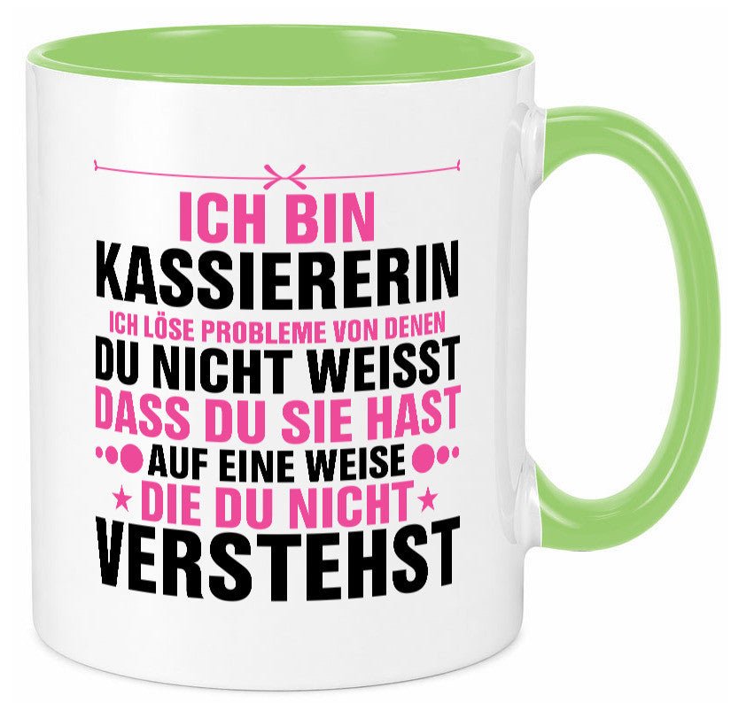 Löse Probleme: Kassiererin v2 lustiger Spruch Geschenk Humor Geschenkidee Tasse
