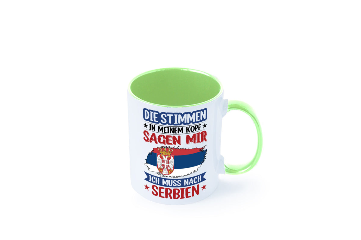 Serbien | Urlaub Stimmen in meinem Kopf Traumland v2 Geschenk Humor Tasse