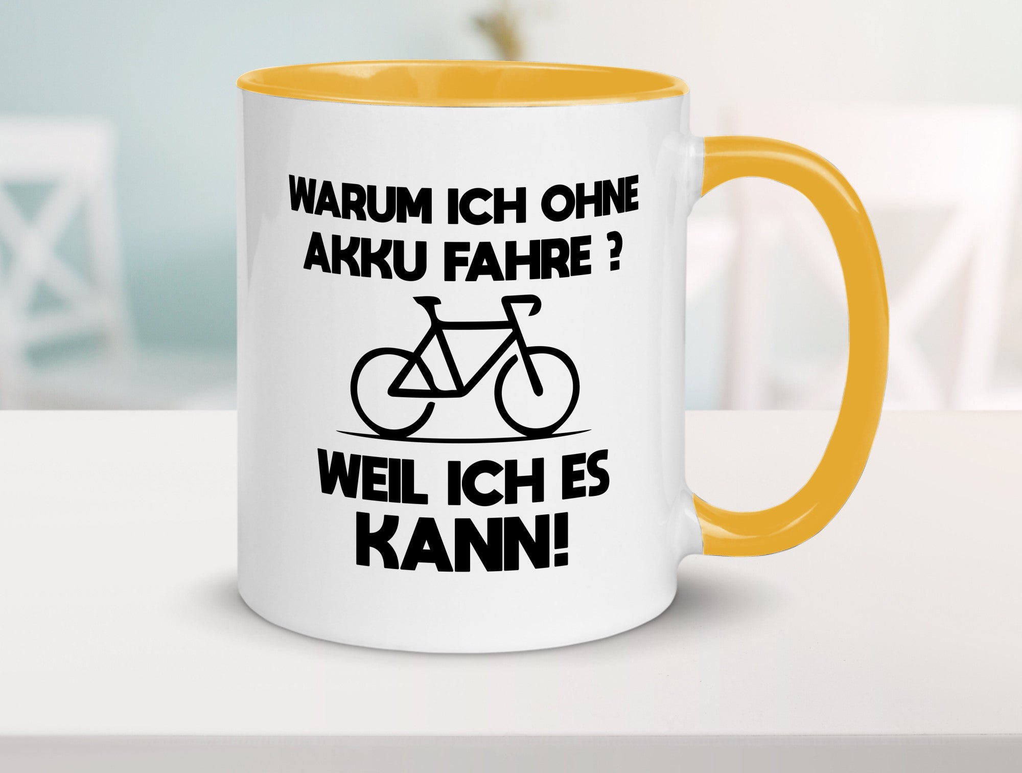 Warum ich ohne Akku fahre weil ichs kann | Radfahren Geschenk Humor