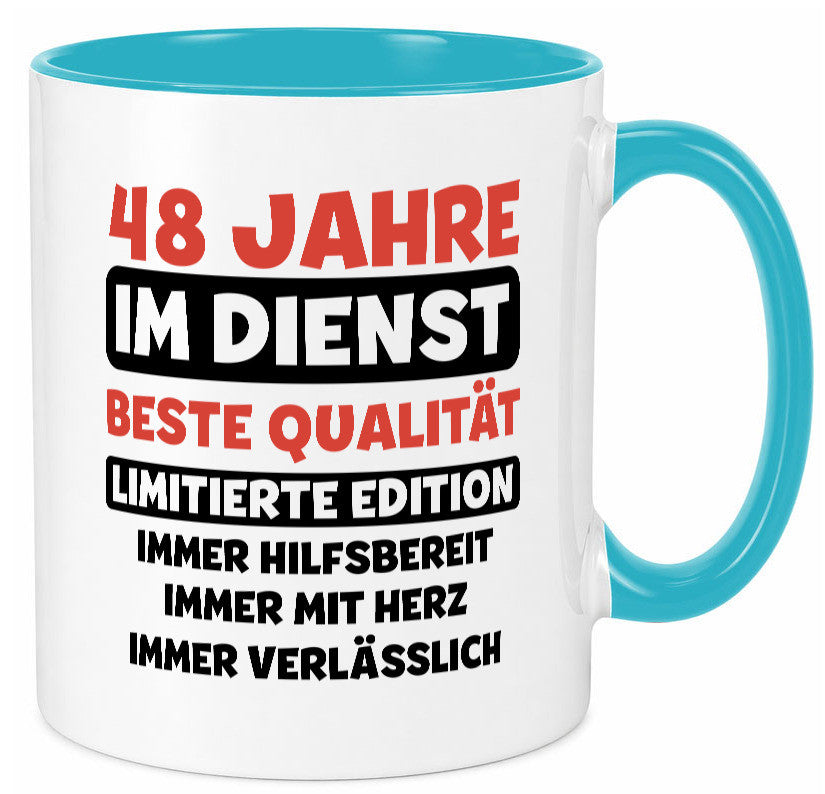 48 Jahre im Dienst | Jubiläum Arbeit v3 Humor Kollegen Büro Geschenkidee Tasse
