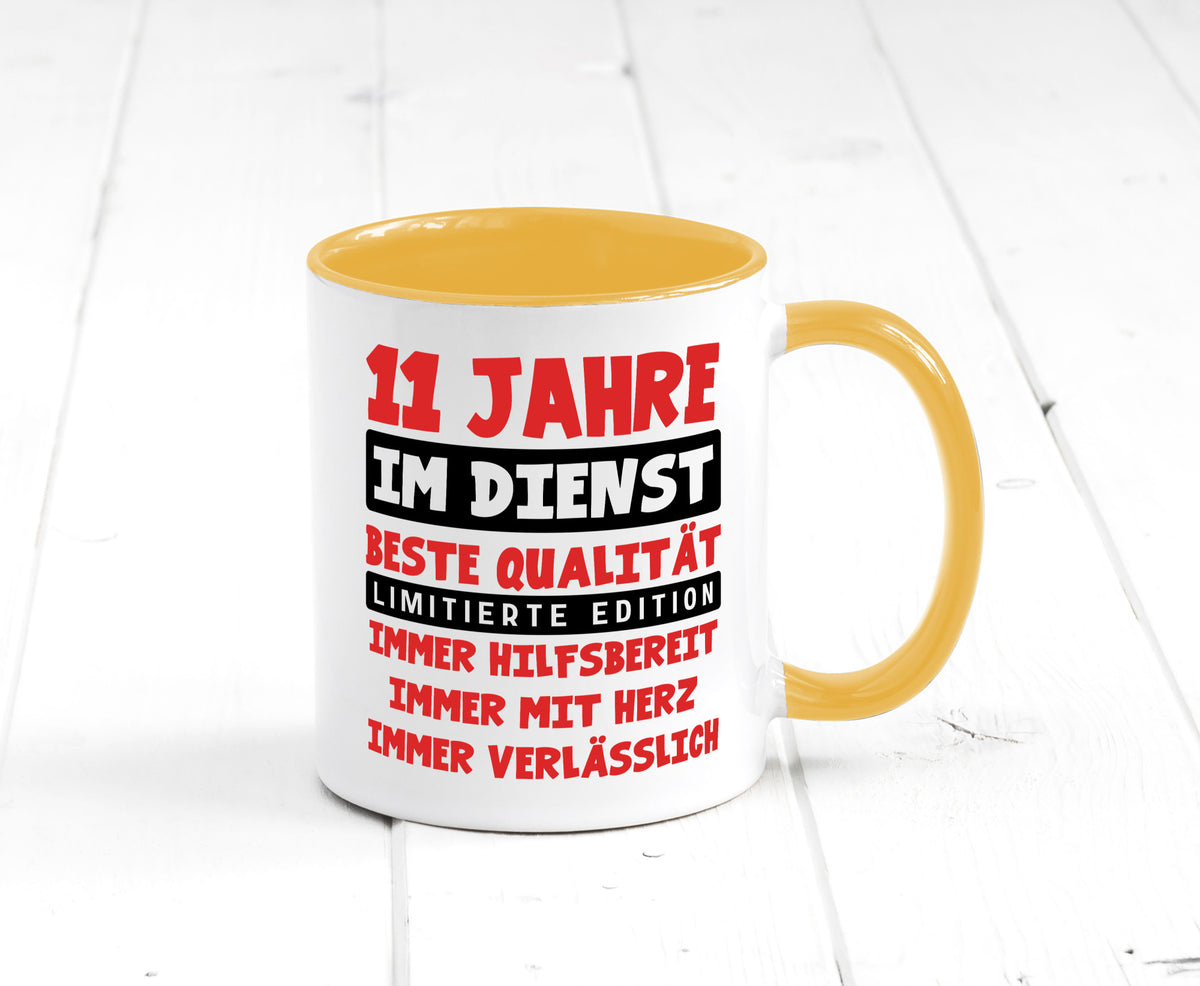 11 Jahre im Dienst | Jubiläum Arbeit v9 Geschenkidee Kollegen Büro Humor Tasse