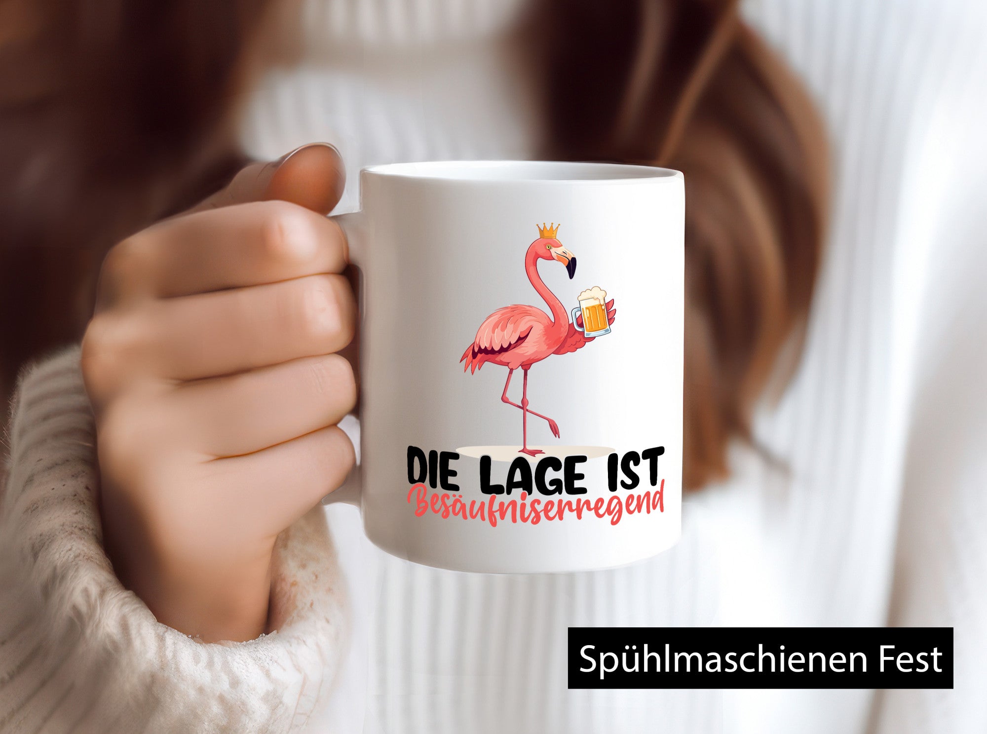 Die lage ist Besäufniserregend | Bier Flamingo Geschenkidee Humor Tasse