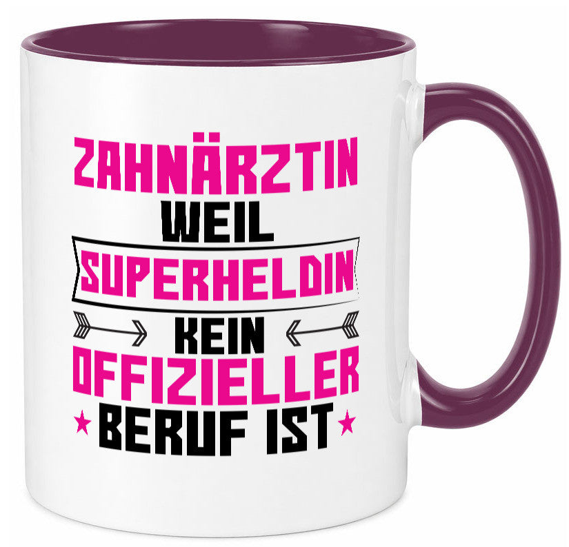 Superheldin Zahnärztin | Zahnmedizin Beruf Geschenkidee Arbeit Kollegen Büro Tasse