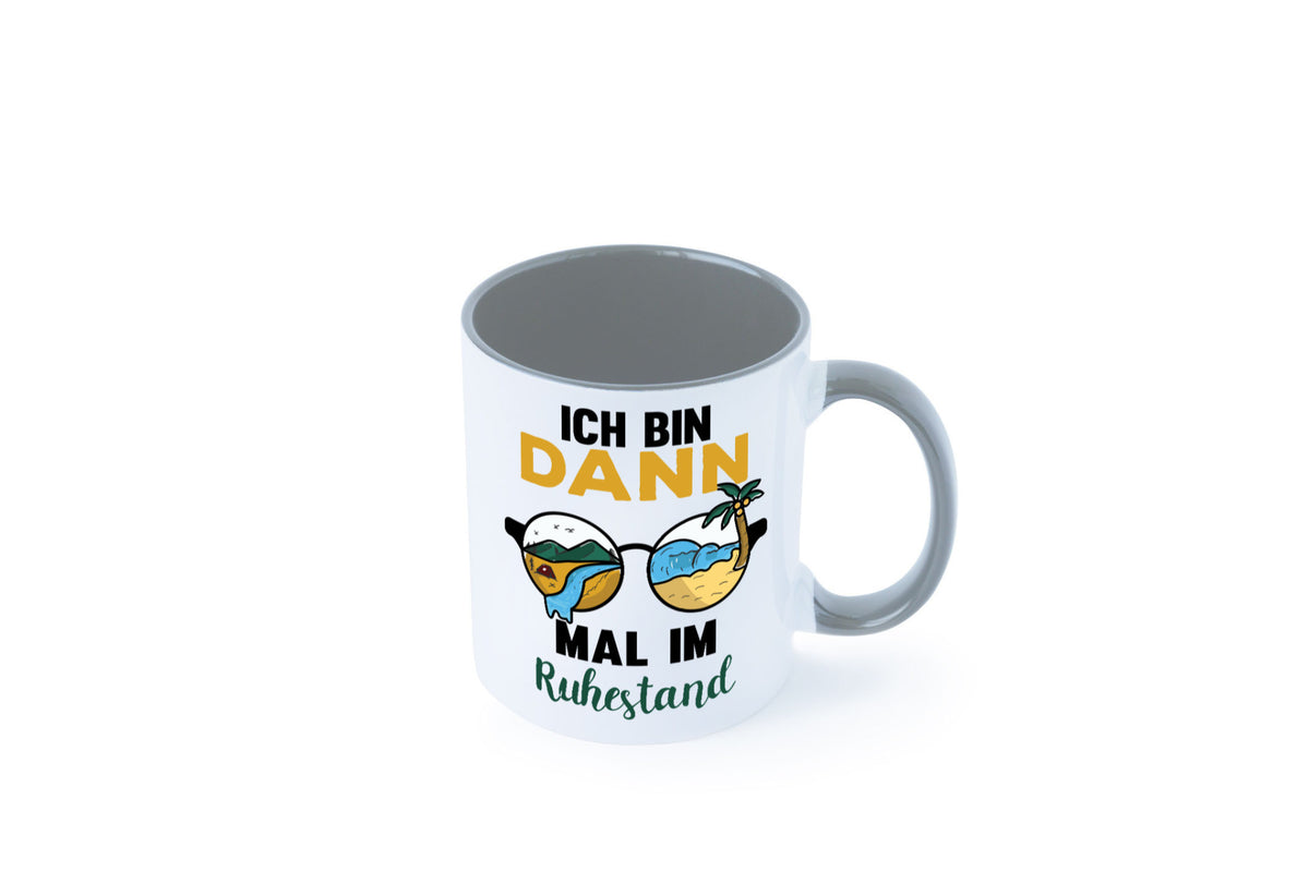 Bin dann mal im Ruhestand | Sonnenbrille Palme Meer lustig Jubiläum Geschenk Tasse