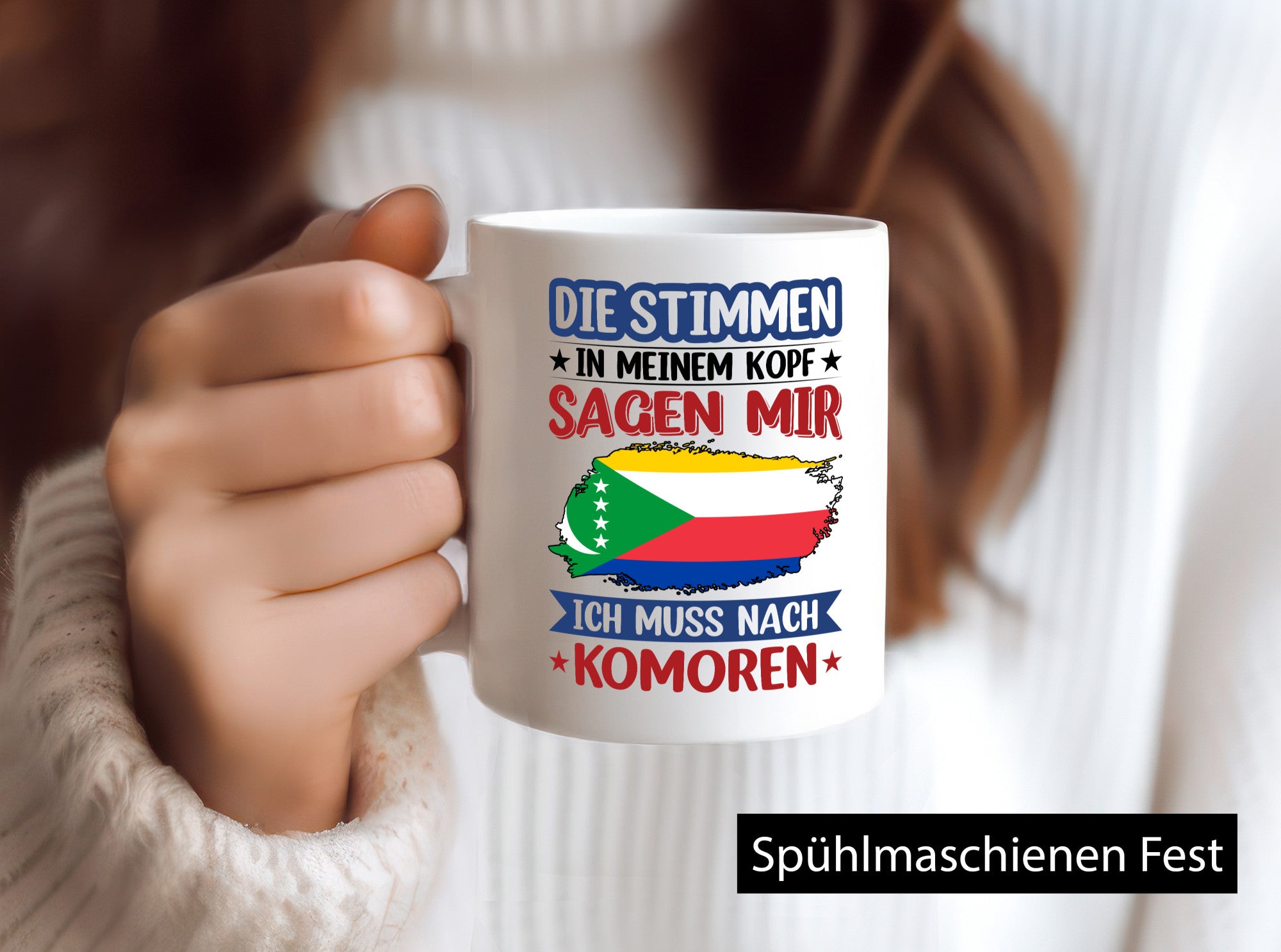 Komoren | Urlaub Stimmen in meinem Kopf Traumland Humor Geschenkidee Tasse