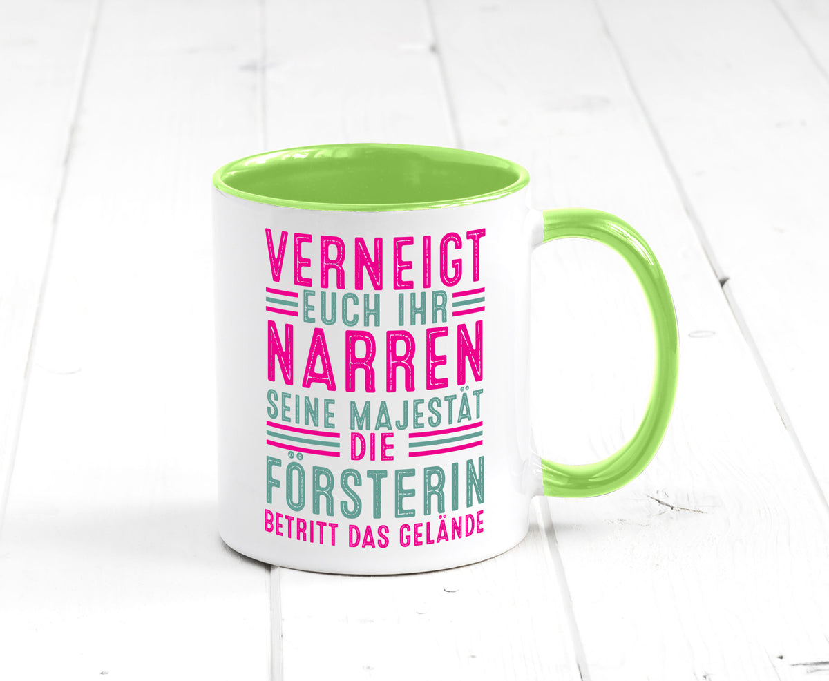 Verneigt euch: Försterin | Forst Arbeit v2 Geschenkidee Kollegen Büro Humor Tasse