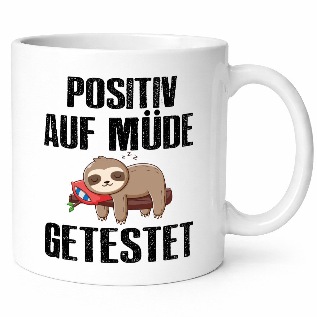 Auf müde getestet | Spruchtasse Faultier Morgenmuffel Geschenk Tierliebhaber