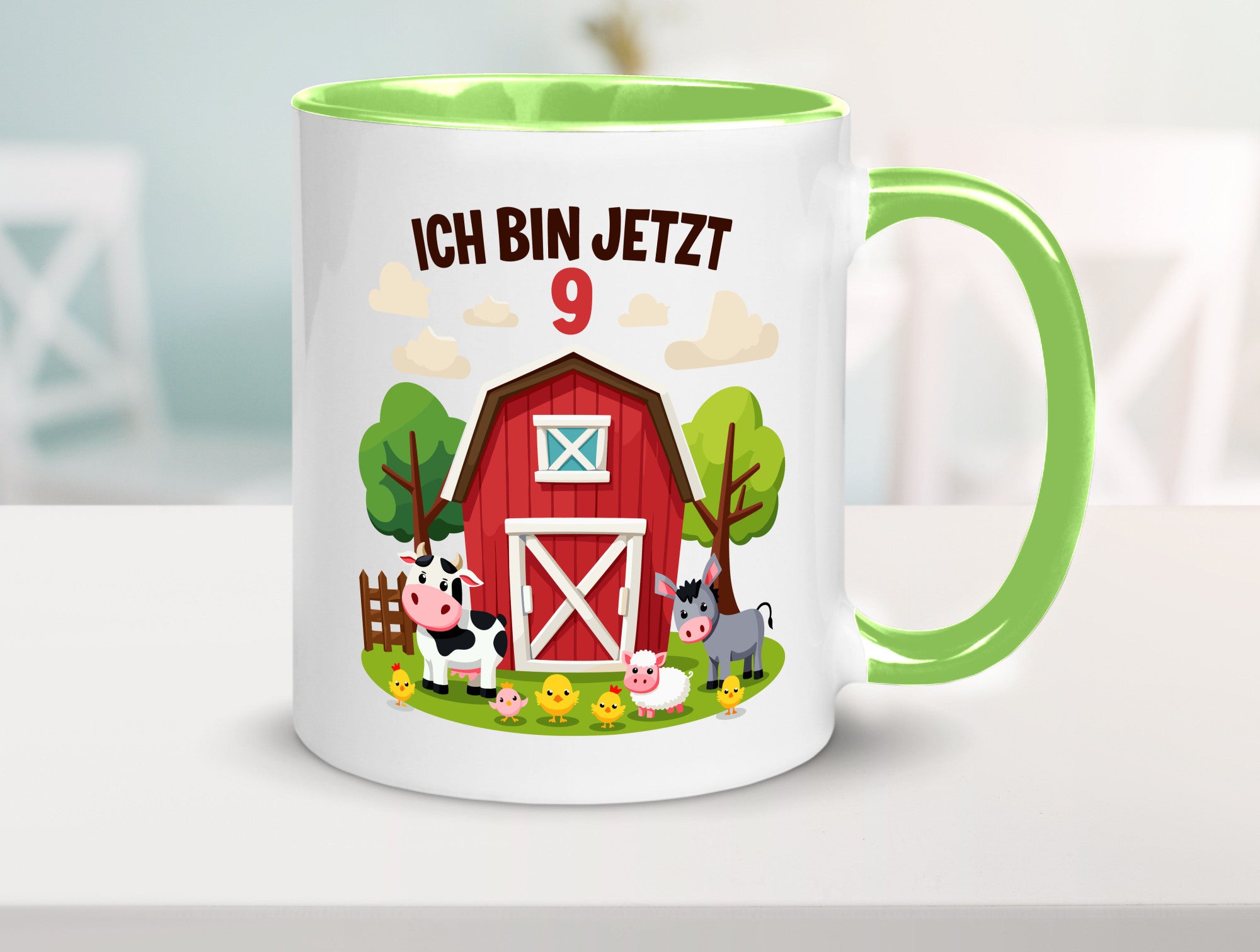 9. Geburtstag | 8 Jahre Bauernhof und Tiere Humor Geschenkidee Tasse