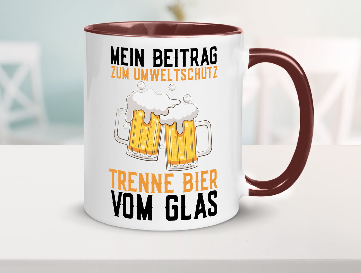 Beitrag zum Umweltschutz | Biertrinker Party Pils lustiger Spruch Geschenk Tasse
