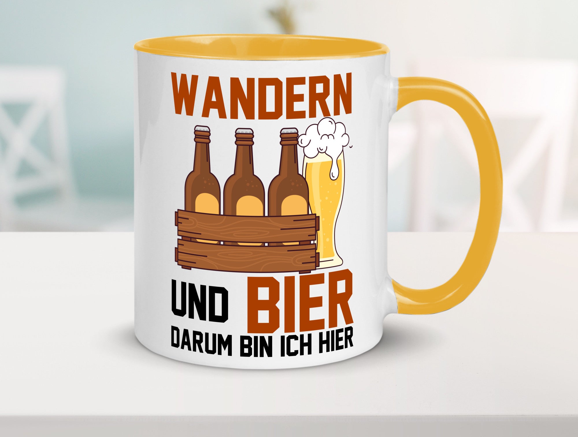 Wandern und Bier darum bin ich hier | Bierkasten lustiger Spruch Geschenk Humor
